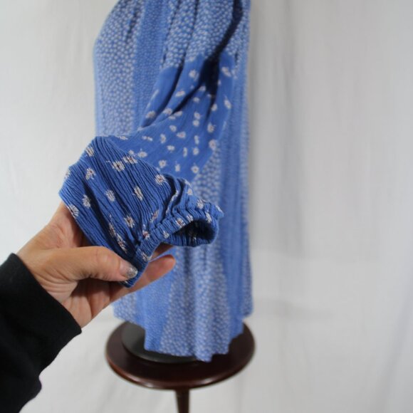 Fat Face multi-floral print V-neck blouson sleeve pullover peasant blouse top 10 - Picture 3 of 9